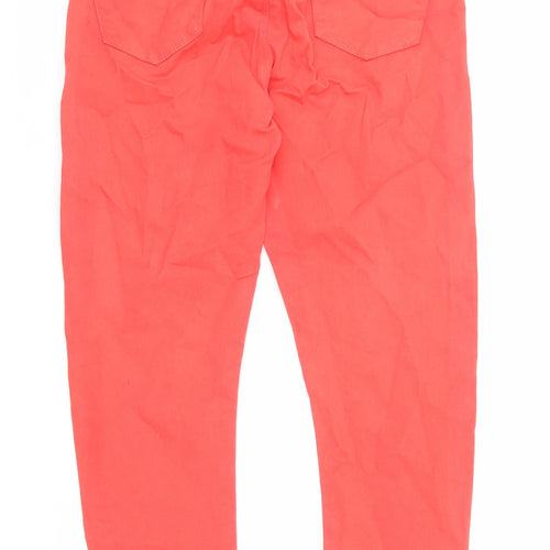 Topshop Womens Red Cotton Skinny Jeans Size 30 in L24 in Regular Zip - Stretch