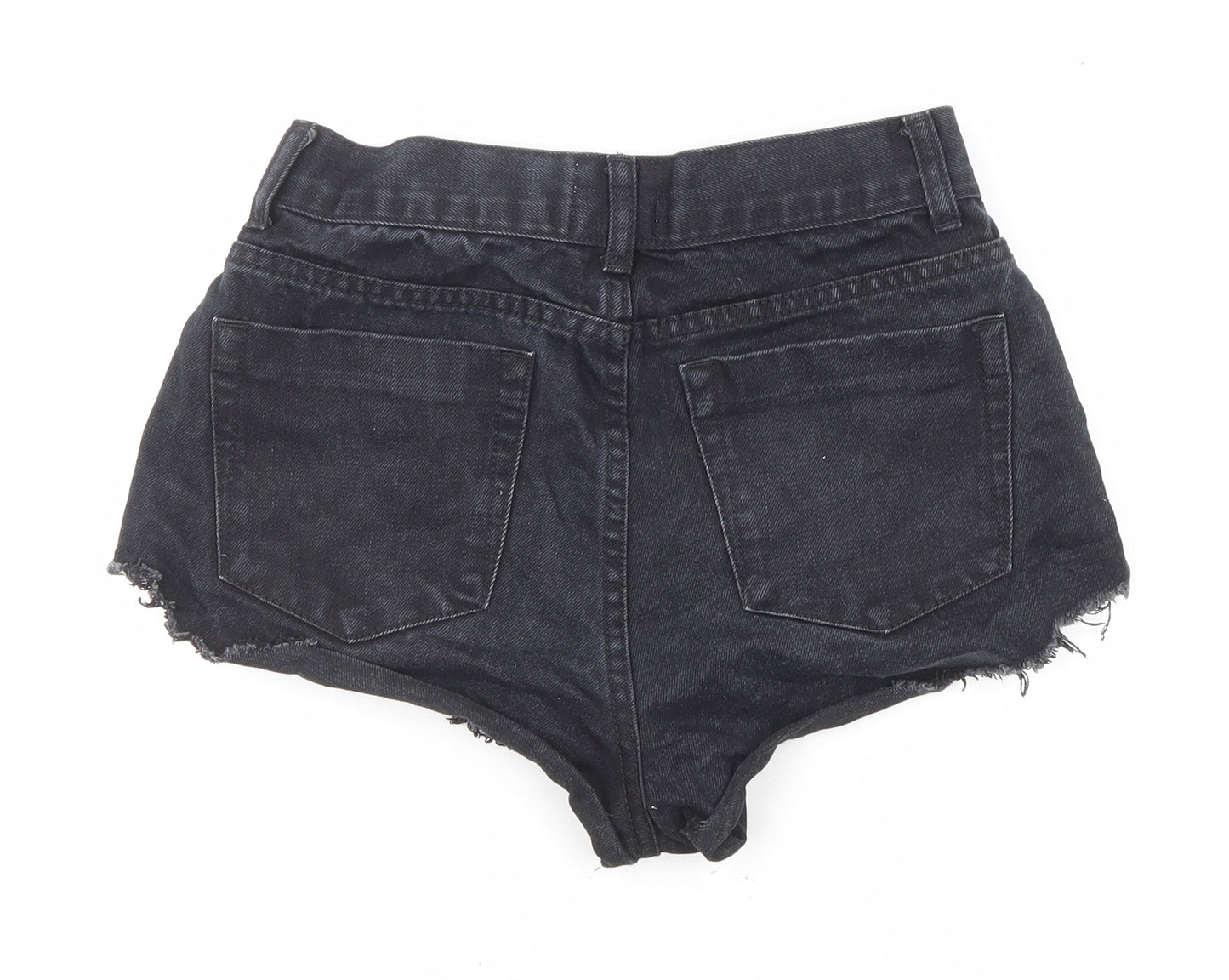 Tiger Mist Womens Black Cotton Cut-Off Shorts Size 8 Regular Zip