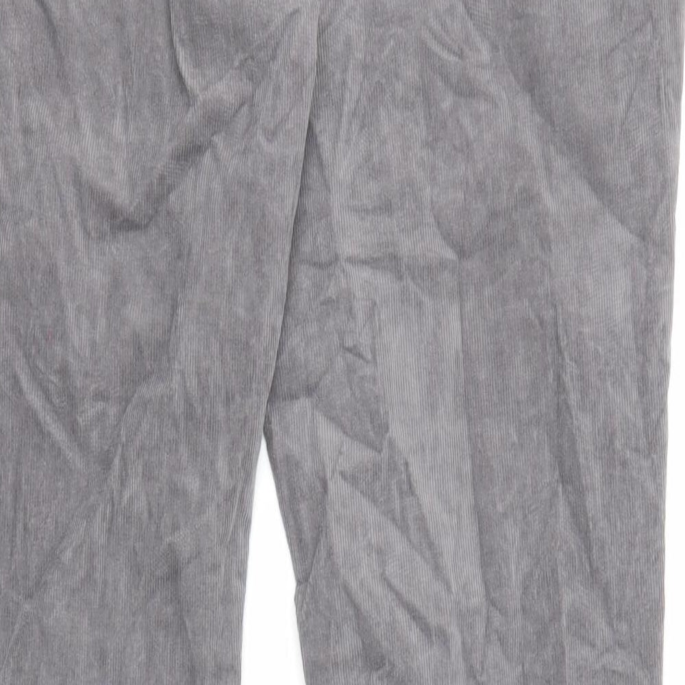 Fat Face Womens Grey Cotton Trousers Size 16 L30 in Regular Zip
