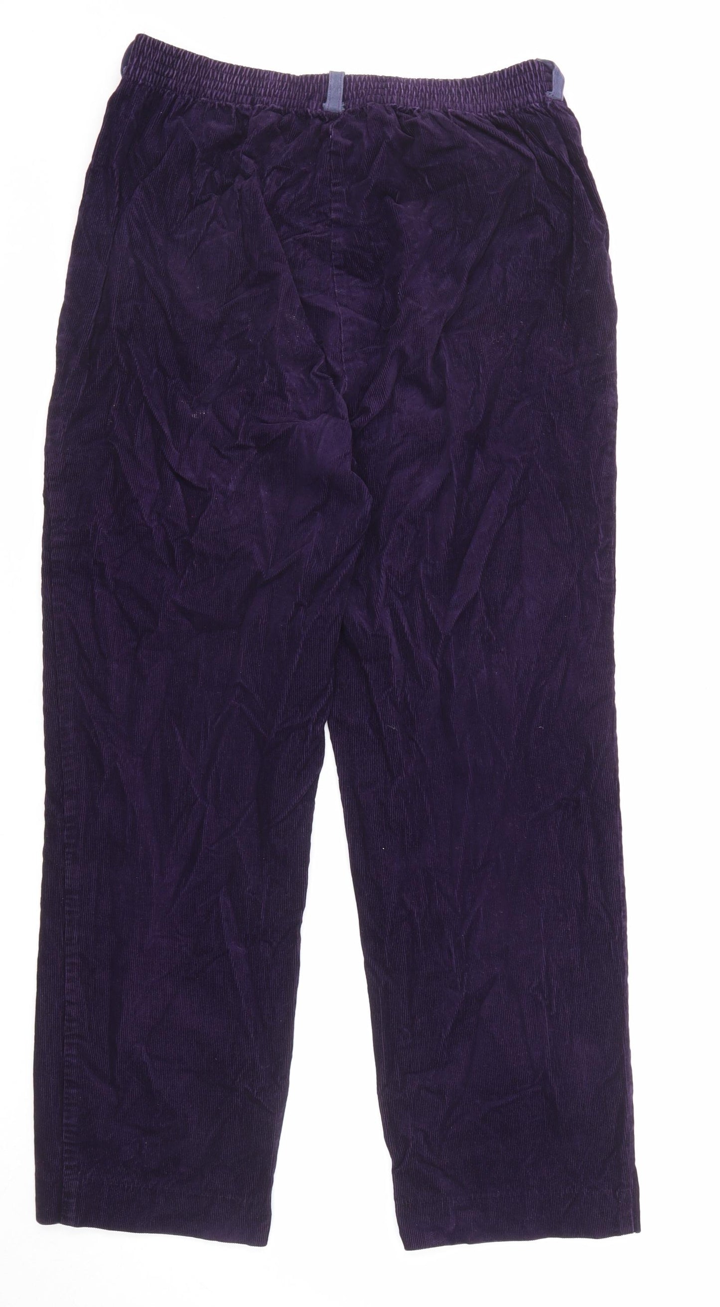 Marks and Spencer Womens Purple Cotton Trousers Size 16 L27 in Regular
