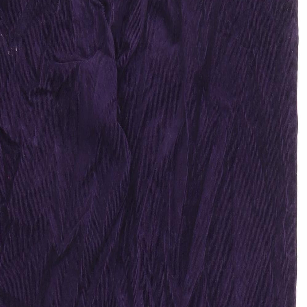 Marks and Spencer Womens Purple Cotton Trousers Size 16 L27 in Regular