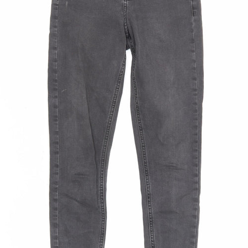 Topshop Womens Grey Cotton Skinny Jeans Size 26 in L32 in Regular Zip