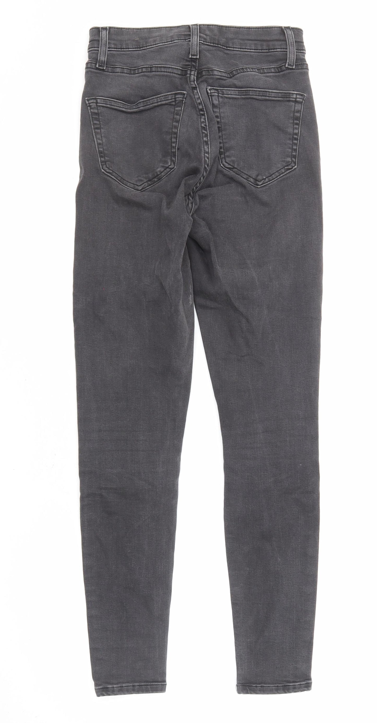 Topshop Womens Grey Cotton Skinny Jeans Size 26 in L32 in Regular Zip