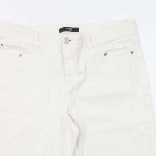 Basler Womens White Cotton Bermuda Shorts Size 34 in L12 in Regular Zip