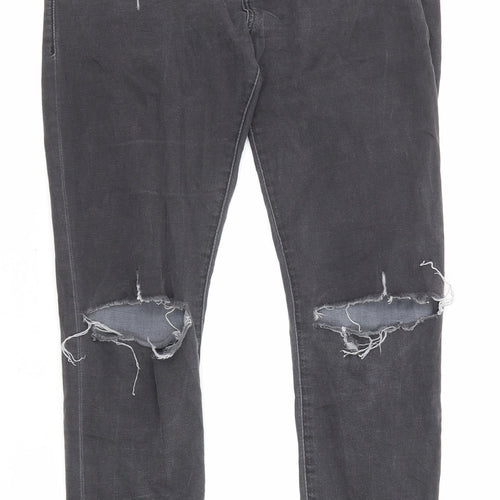 Topshop Womens Grey Cotton Skinny Jeans Size 30 in L30 in Regular Zip