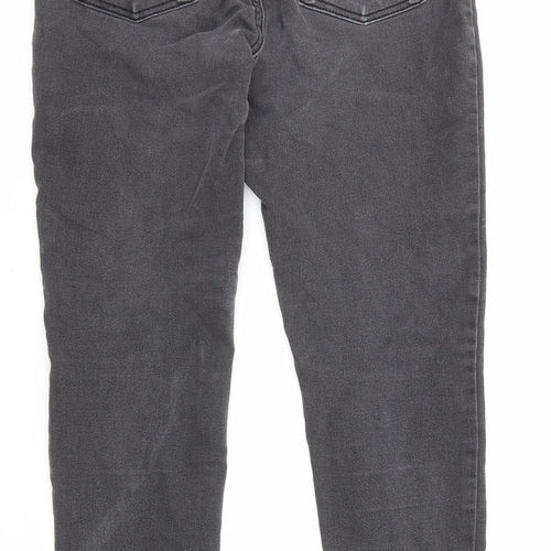 Denim & Co. Womens Grey Cotton Skinny Jeans Size 12 L27 in Regular Zip