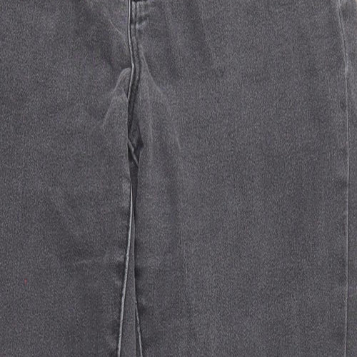 Denim & Co. Womens Grey Cotton Skinny Jeans Size 12 L27 in Regular Zip
