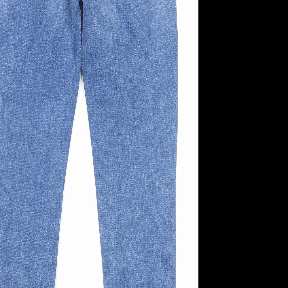 Zara Womens Blue Cotton Skinny Jeans Size 10 L26 in Regular Zip - Stretch