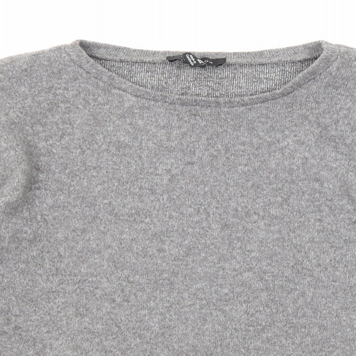 New Look Womens Grey Round Neck Polyester Pullover Jumper Size M