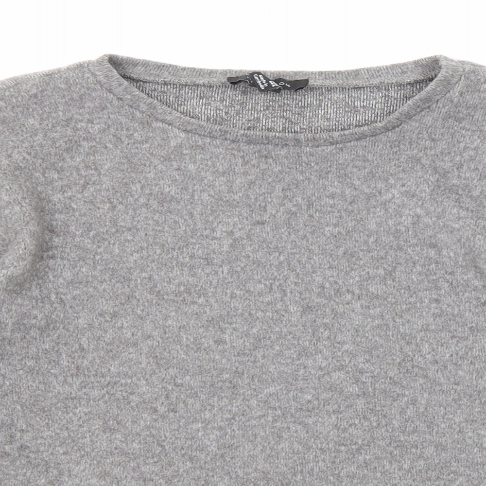 New Look Womens Grey Round Neck Polyester Pullover Jumper Size M
