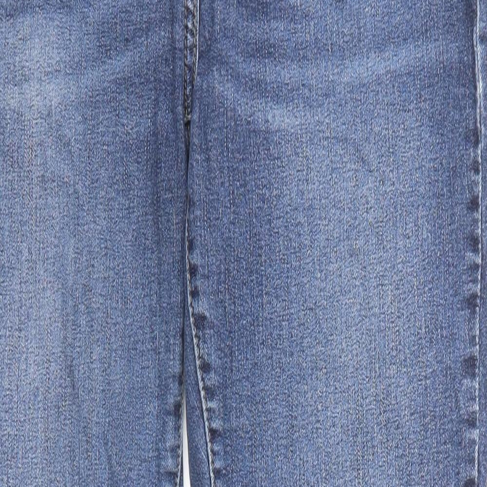NEXT Womens Blue Cotton Straight Jeans Size 10 L28 in Regular Zip