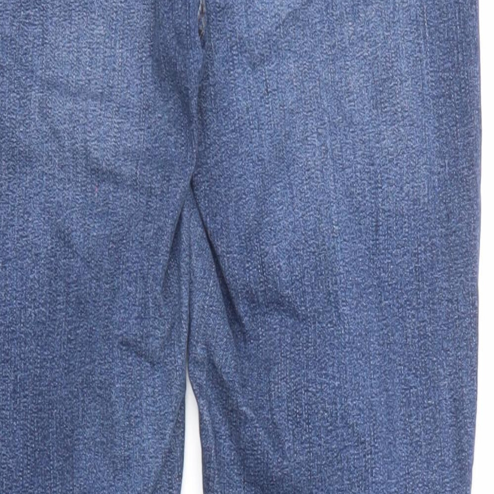 NEXT Womens Blue Cotton Straight Jeans Size 10 L28 in Regular Zip