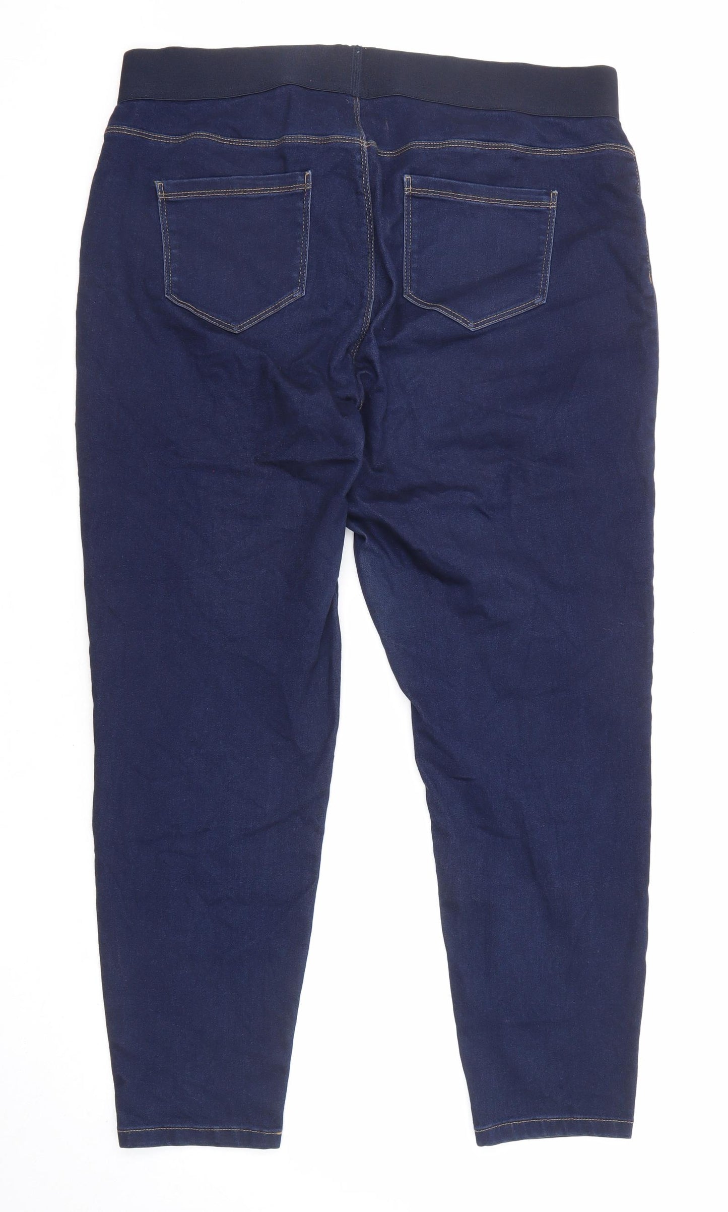 George Womens Blue Cotton Jegging Jeans Size 20 L29 in Regular - Elastic Waist