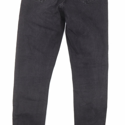 Denim & Co. Womens Black Cotton Skinny Jeans Size 10 L26 in Regular Button - Raw Hem