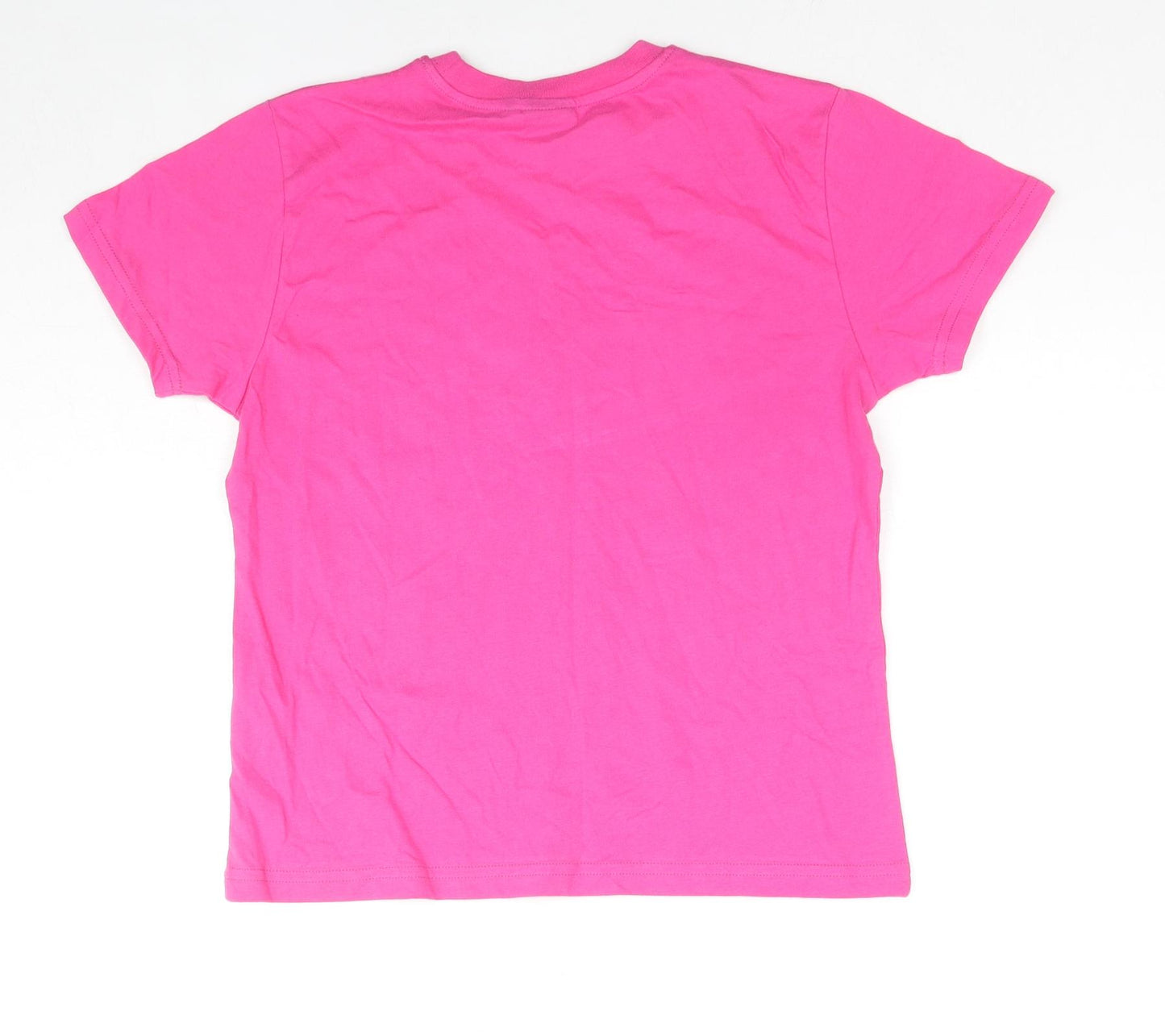 Lonsdale Womens Pink Cotton Basic T-Shirt Size 12 Round Neck