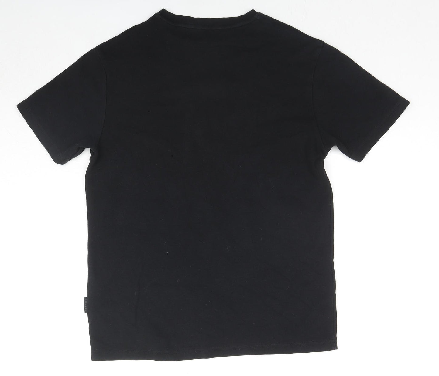 Status Womens Black Cotton Basic T-Shirt Size S Round Neck