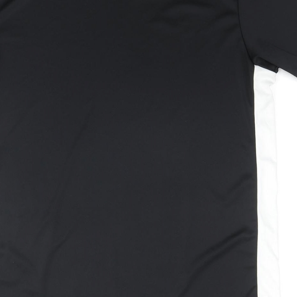 adidas Mens Black Polyester Basic T-Shirt Size L Round Neck Pullover