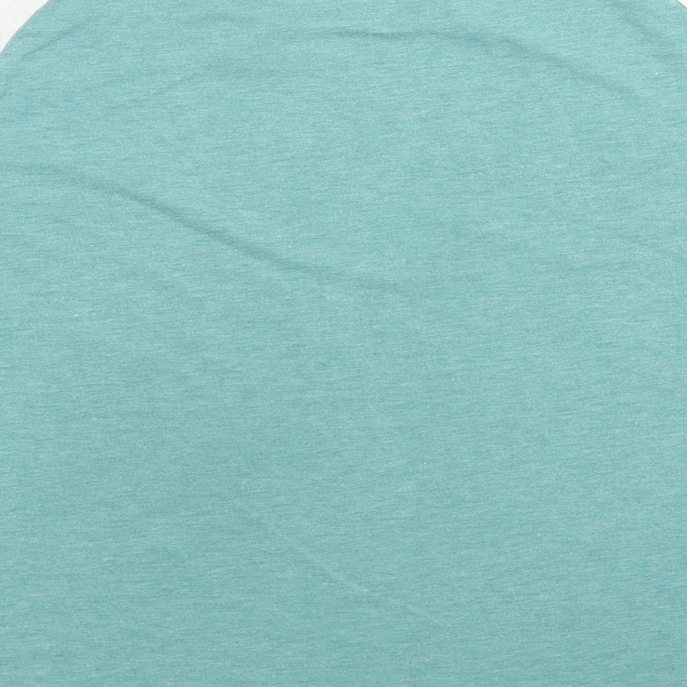 Sunnyme Womens Blue Polyester Blend Basic T-Shirt Size M Round Neck