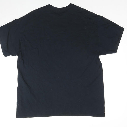 Love Island Mens Black Cotton T-Shirt Size L Round Neck