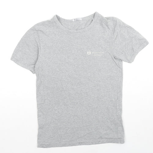 Sergio Tacchini Womens Grey Cotton Basic T-Shirt Size 4 Round Neck