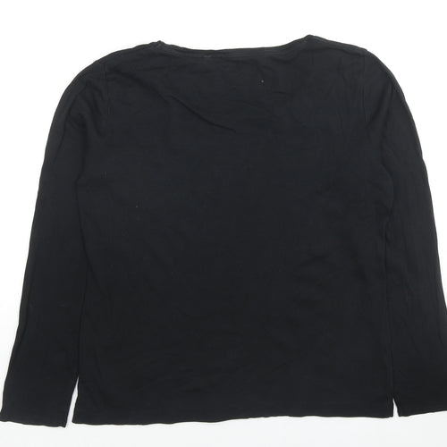 NEXT Womens Black Cotton Tunic T-Shirt Size 10 Round Neck