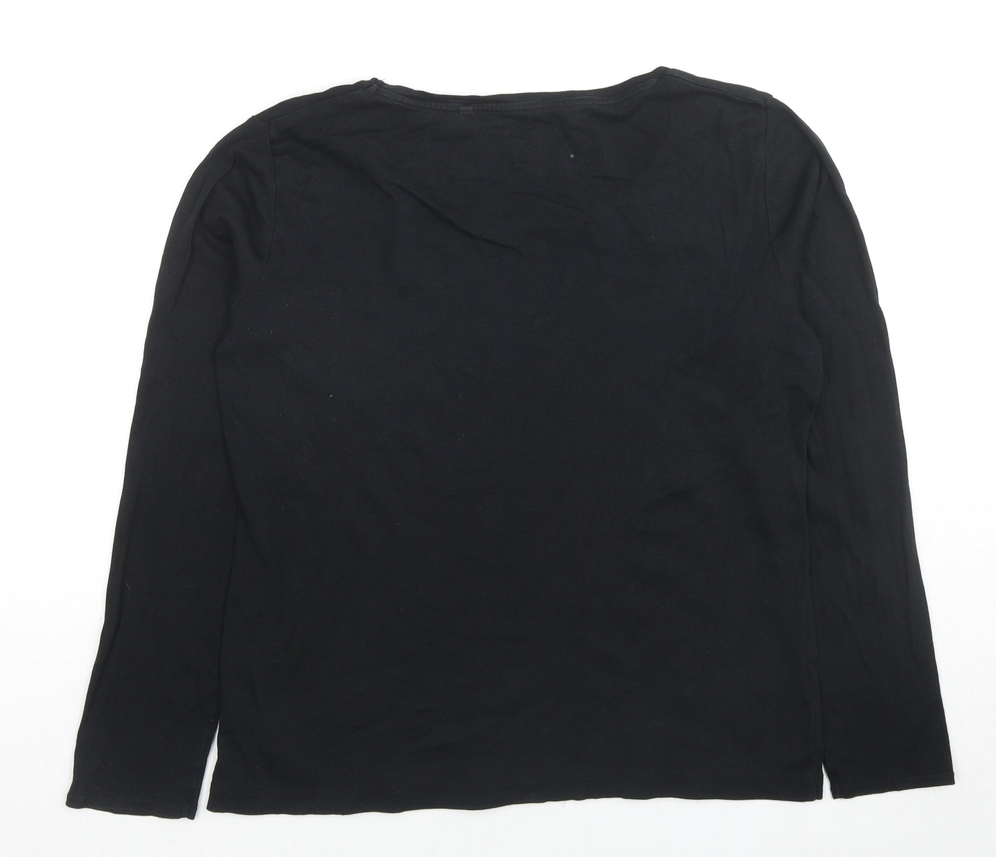 NEXT Womens Black Cotton Tunic T-Shirt Size 10 Round Neck