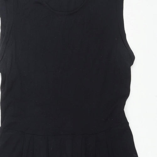 The White Company Womens Black Cotton Shift Size L Round Neck Pullover