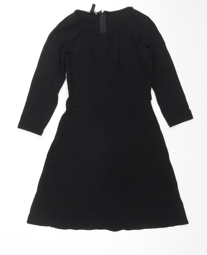 Baukjen Womens Black Viscose Shift Size 12 Round Neck Zip