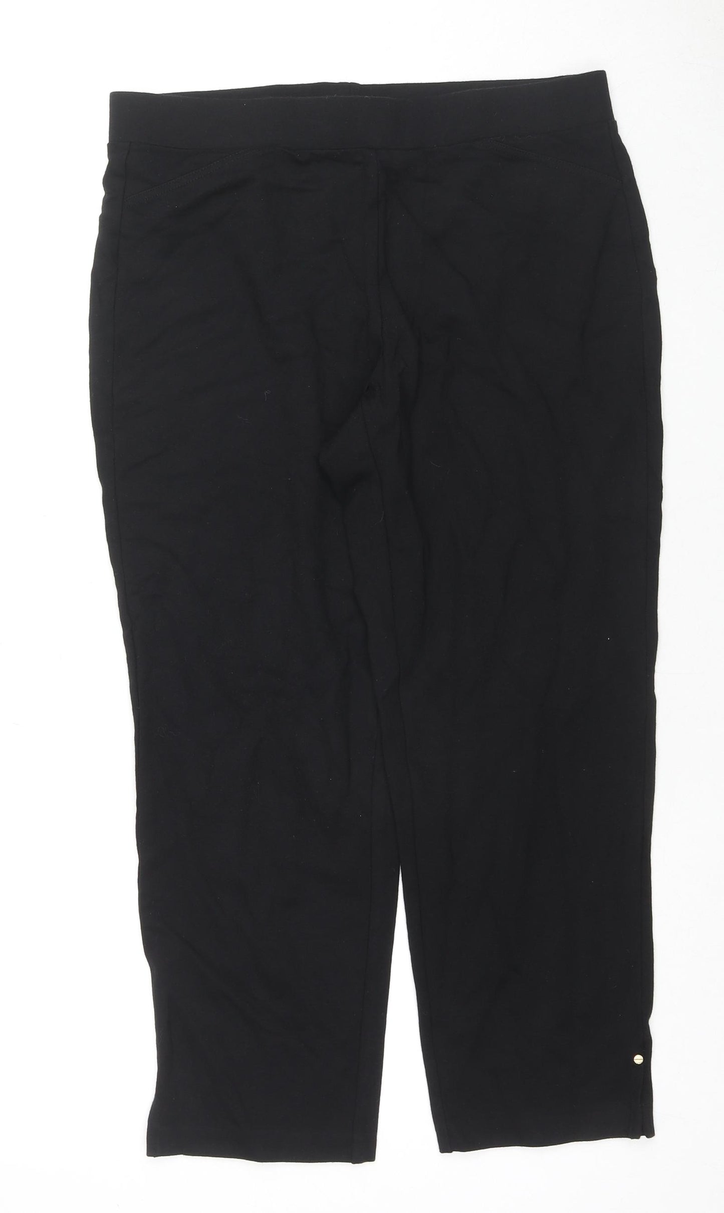 Michael Kors Womens Black Viscose Pedal Pusher Trousers Size L L24 in Regular