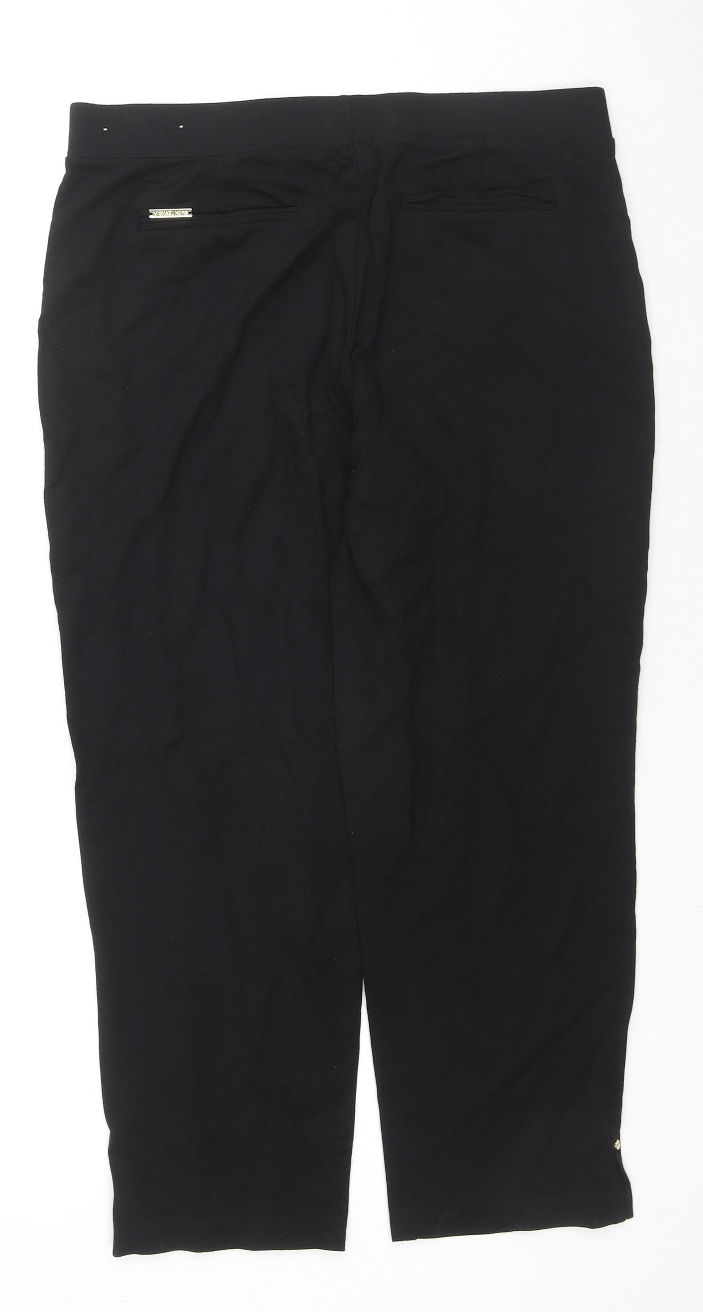 Michael Kors Womens Black Viscose Pedal Pusher Trousers Size L L24 in Regular