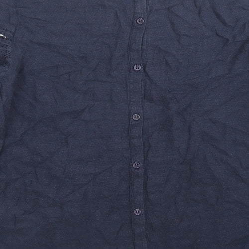 VERO MODA Womens Blue Viscose Basic Blouse Size XS Round Neck