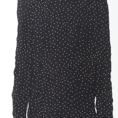 & Other Stories Womens Black Polka Dot Polyester Tunic Tank Size 10 Round Neck - Side Slits