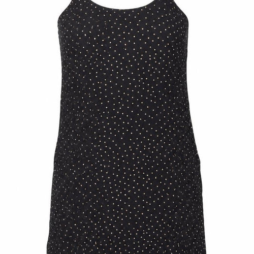 & Other Stories Womens Black Polka Dot Polyester Tunic Tank Size 10 Round Neck - Side Slits