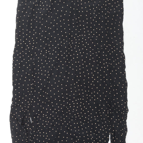 & Other Stories Womens Black Polka Dot Polyester Tunic Tank Size 10 Round Neck - Side Slits