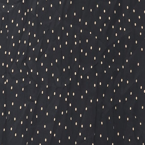 & Other Stories Womens Black Polka Dot Polyester Tunic Tank Size 10 Round Neck - Side Slits