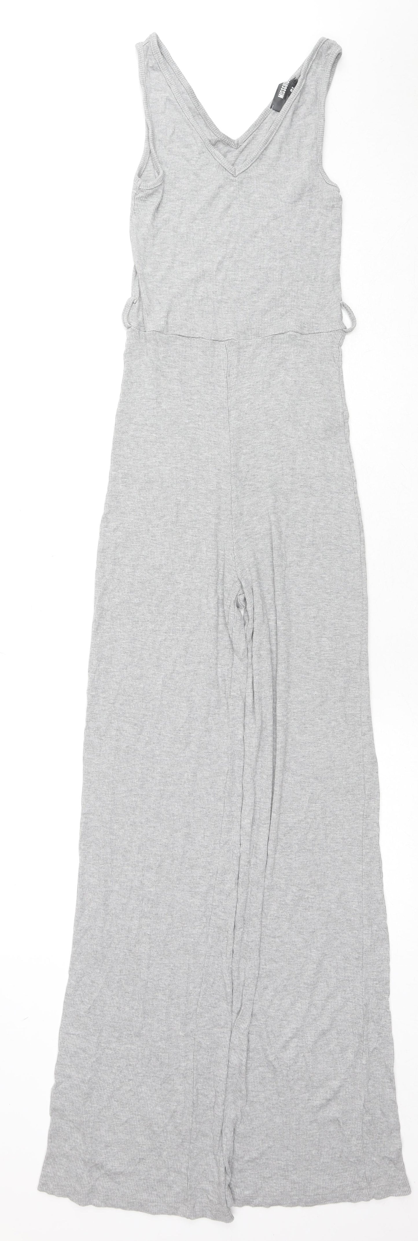 Missguided Womens Grey Paisley Viscose Jumpsuit One-Piece Size 6 L30 in Pullover