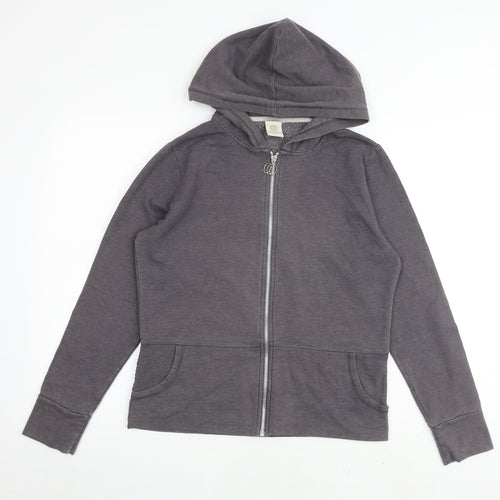 Marika Womens Grey Cotton Full Zip Hoodie Size L Zip