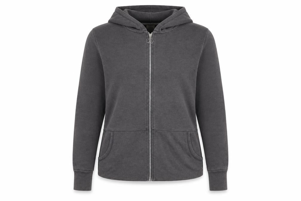 Marika Womens Grey Cotton Full Zip Hoodie Size L Zip