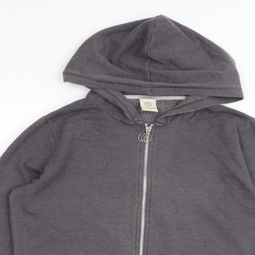 Marika Womens Grey Cotton Full Zip Hoodie Size L Zip