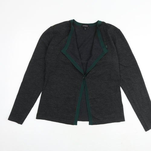 Dimensions Womens Grey V-Neck Acrylic Cardigan Jumper Size 10