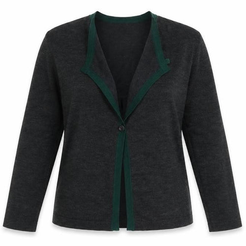 Dimensions Womens Grey V-Neck Acrylic Cardigan Jumper Size 10