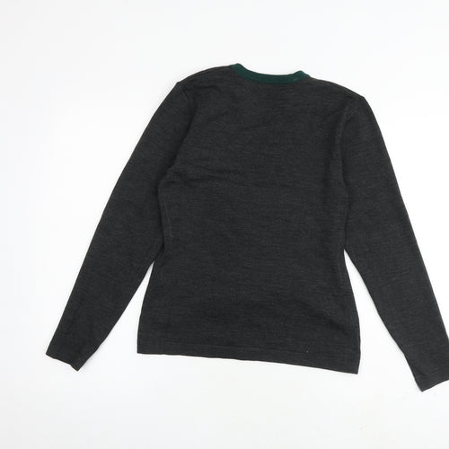 Dimensions Womens Grey V-Neck Acrylic Cardigan Jumper Size 10