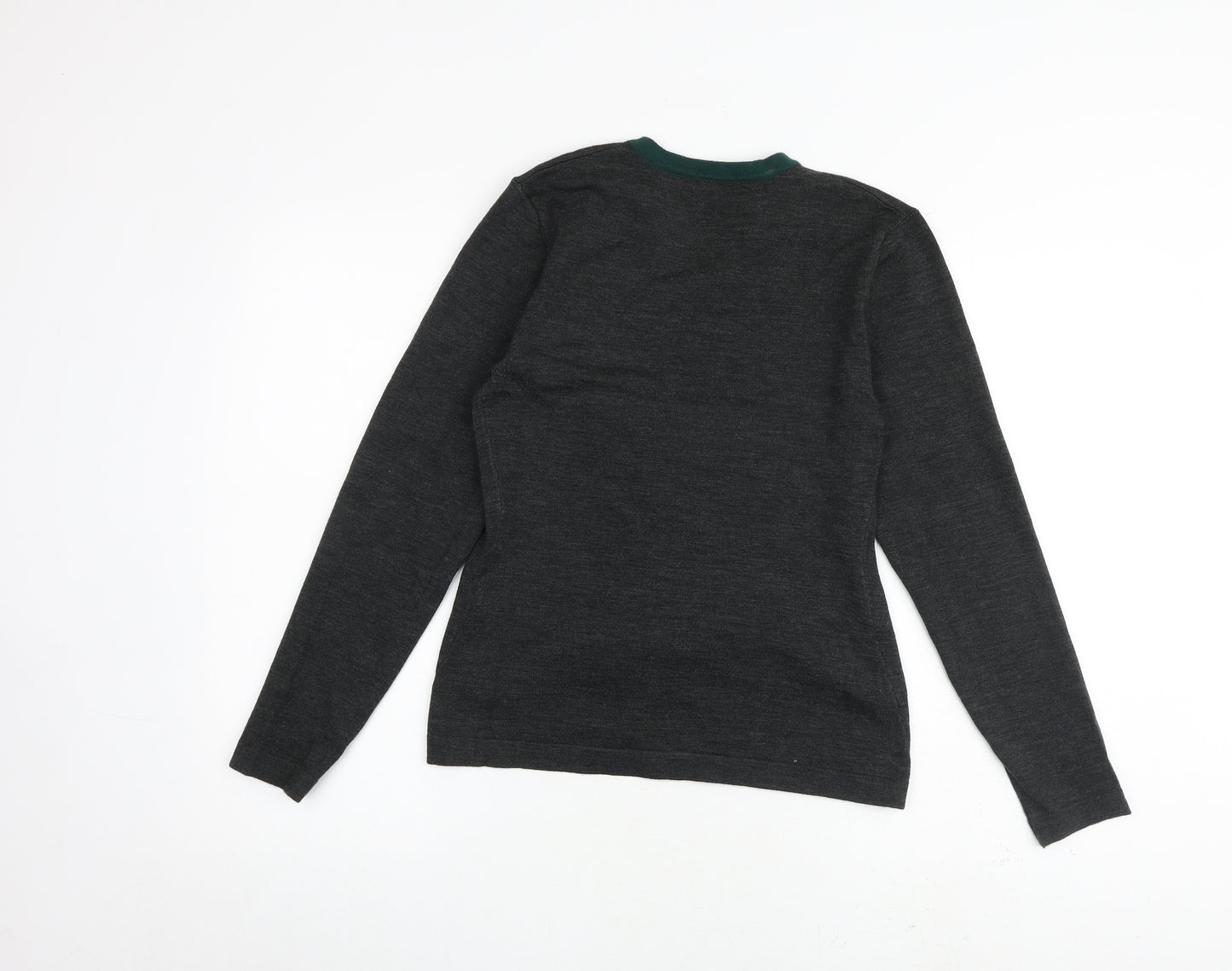 Dimensions Womens Grey V-Neck Acrylic Cardigan Jumper Size 10