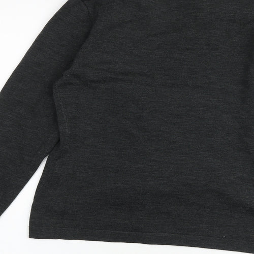 Dimensions Womens Grey V-Neck Acrylic Cardigan Jumper Size 10