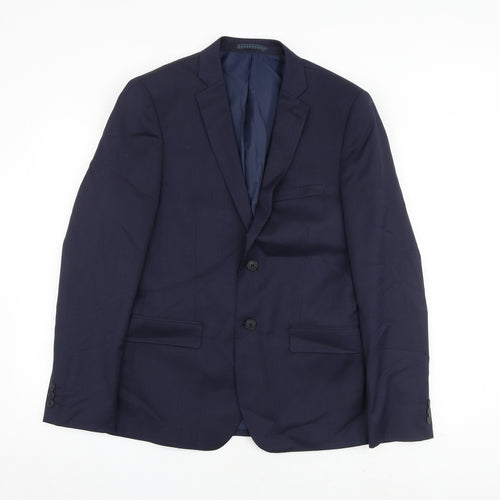 Marks and Spencer Mens Blue Wool Jacket Blazer Size 38 Regular