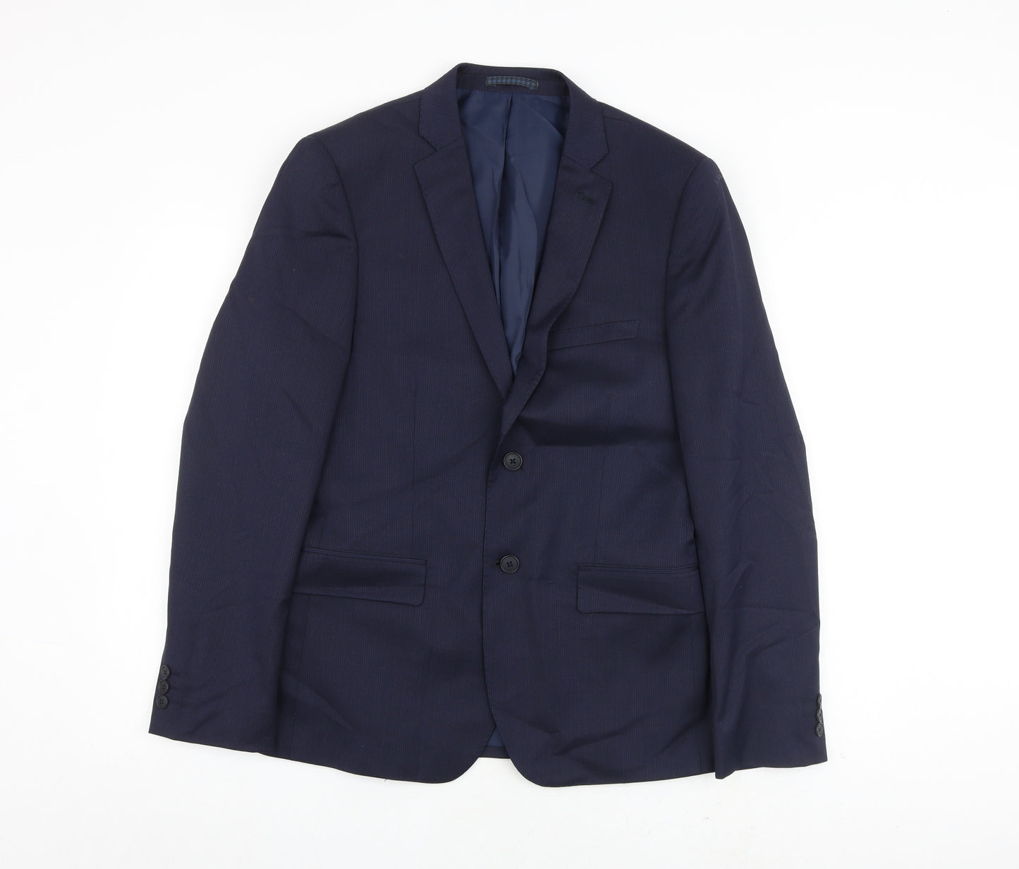 Marks and Spencer Mens Blue Wool Jacket Blazer Size 38 Regular