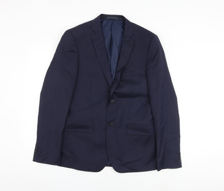 Marks and Spencer Mens Blue Wool Jacket Blazer Size 38 Regular