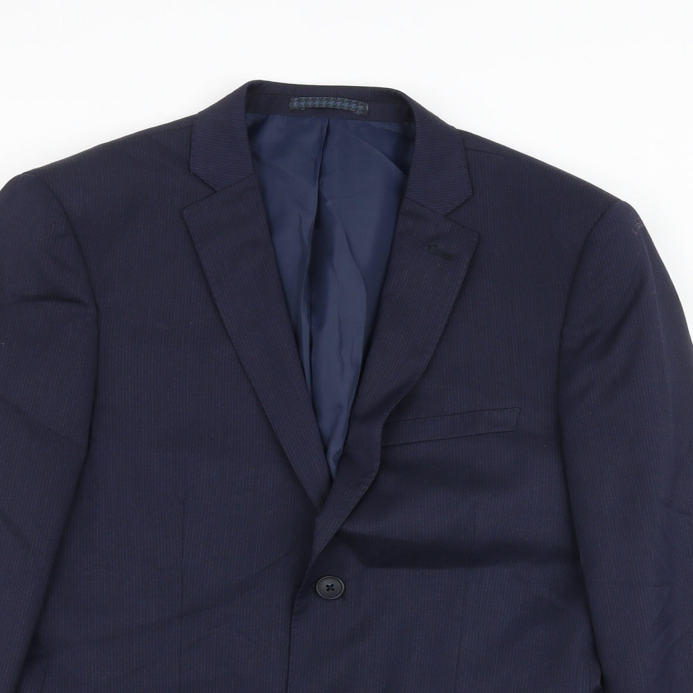 Marks and Spencer Mens Blue Wool Jacket Blazer Size 38 Regular