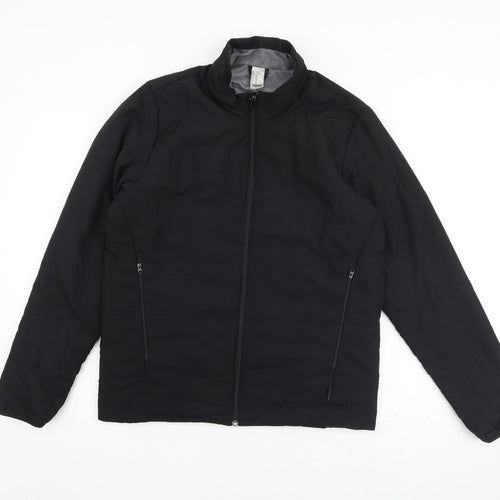 Quechua Mens Black Puffer Jacket Coat Size M Zip