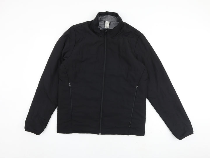 Quechua Mens Black Puffer Jacket Coat Size M Zip